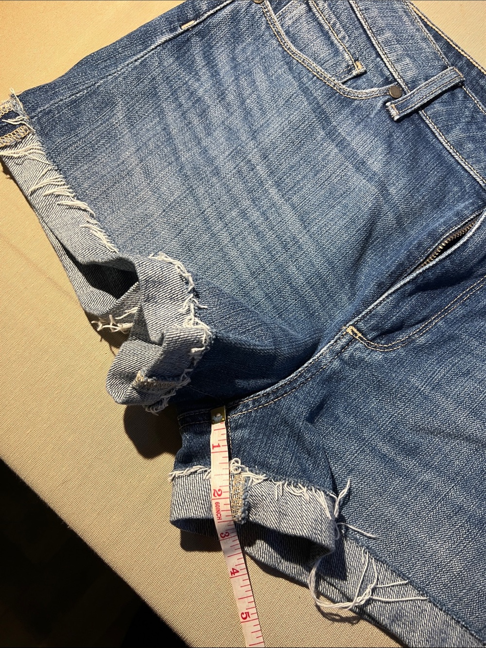 PAIGE Light Blue Rolled Hem Denim Shorts - Picture 5 of 8